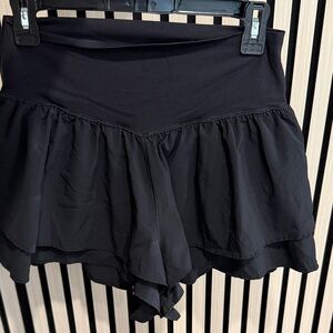 Black Ruffle Layered Women’s Shorts